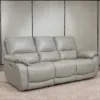 KUKA HOME Italian Leather Recliner Sofa in Grey - Premium Living Room Furniture