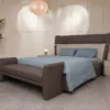 KUKA HOME King Size Leather Bed in Brown and Beige | HomeSoul Theyyampattil