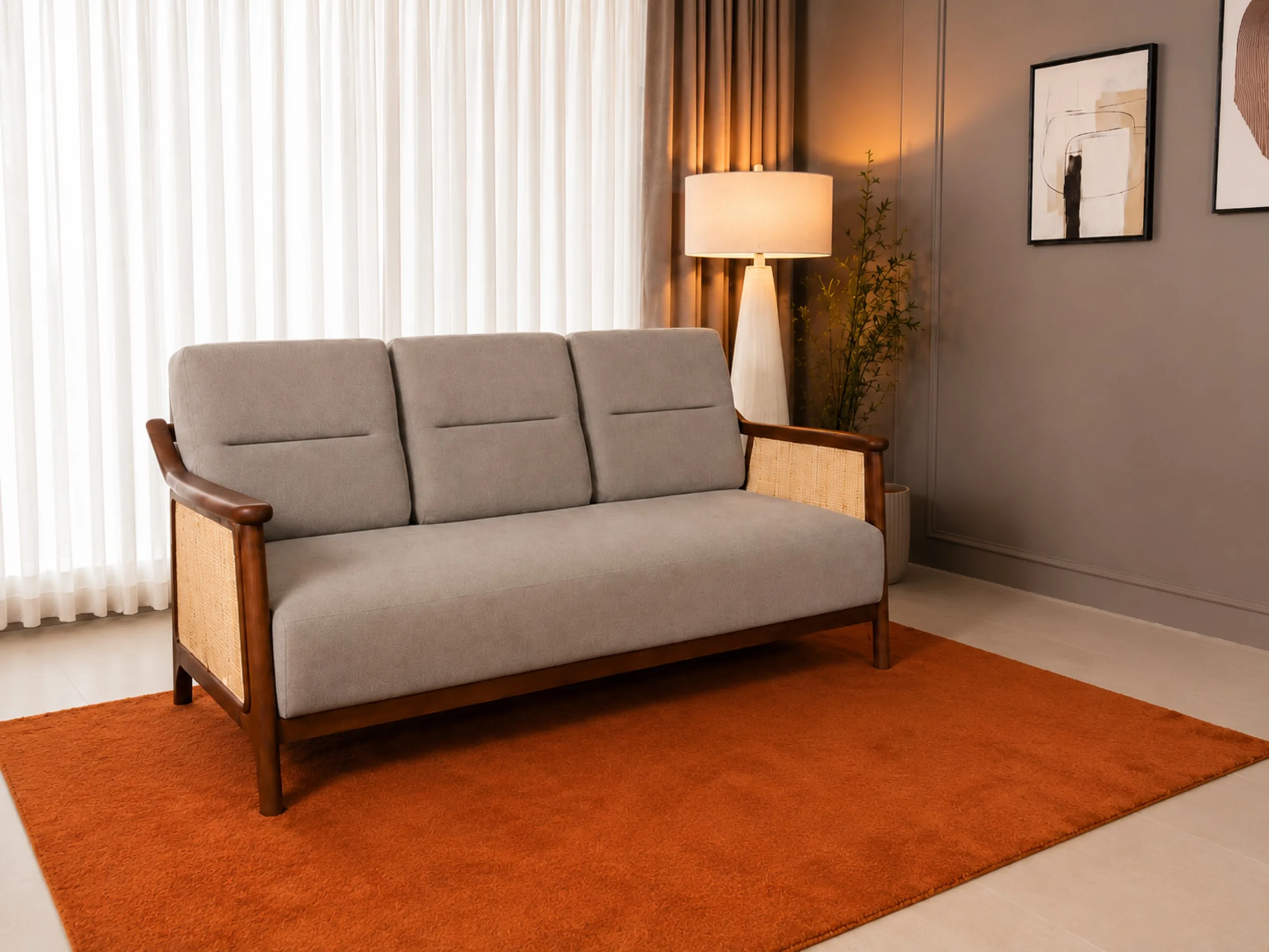 GBL NM Sofa 3+1+1 Premium Fabric Sofa Set with Ashwood Frame | HomeSoul Theyyampattil