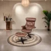 KUKA HOME DSQ A938 accent chair with ottoman in Italian leather | HomeSoul Theyyampattil