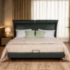 MINGLER COT ML ZEN 2509 CH 20 leather bed with metal and wood frame | HomeSoul Theyyampattil