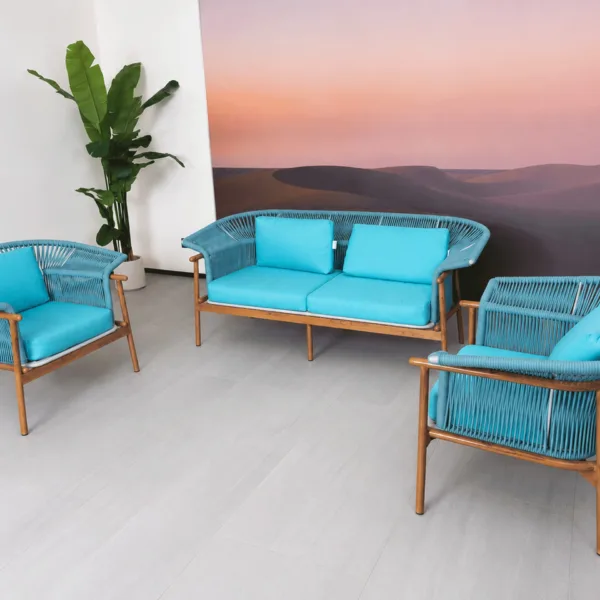LOOMCRAFT LCO 118 outdoor sofa set with aluminium frame and Agora fabric | HomeSoul Theyyampattil