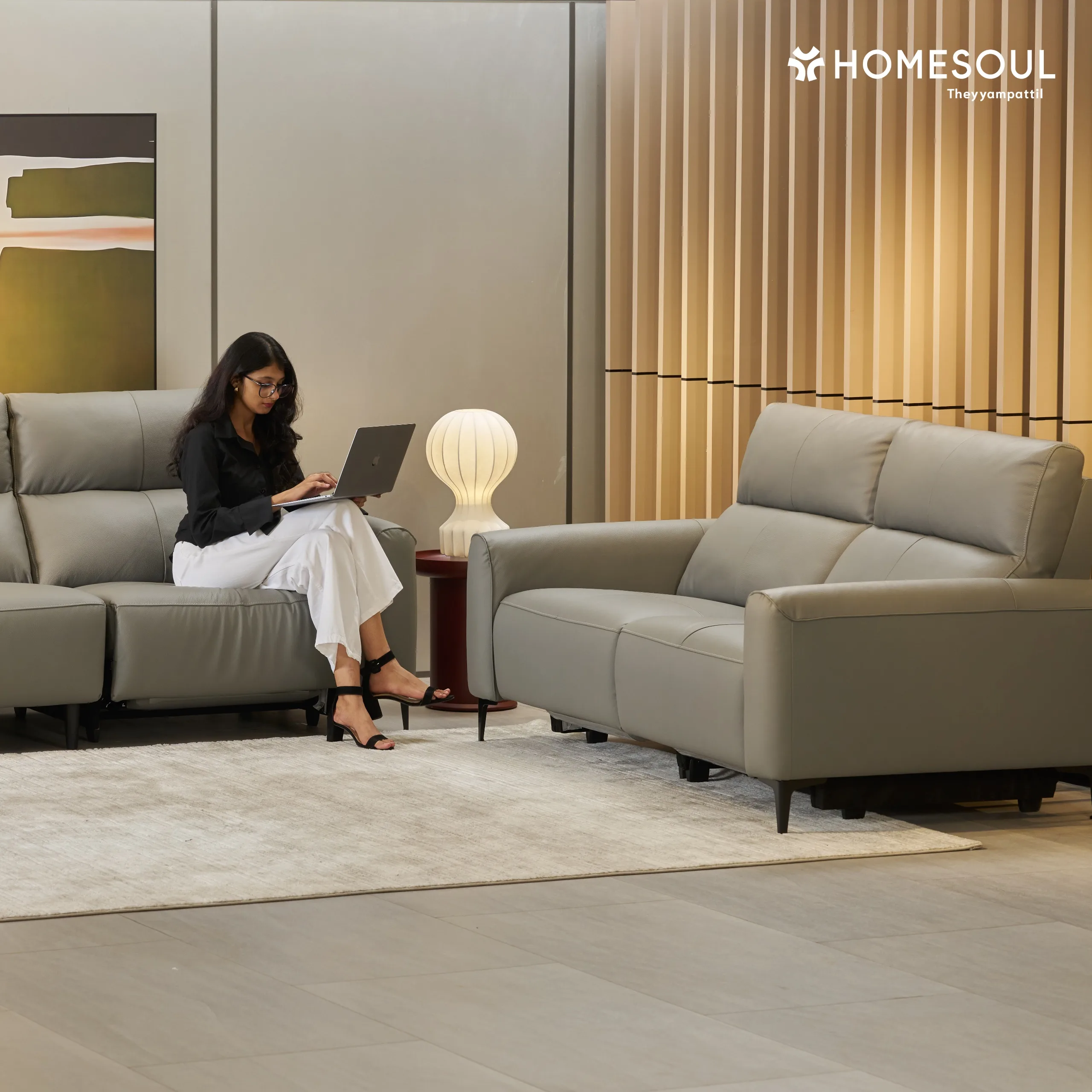 KUKA Premium Leather Motorized Recliner Sofa - Image 3