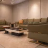 KUKA HOME Italian Napa Leather Sofa Set with Golden Metal Legs | HomeSoul Theyyampattil