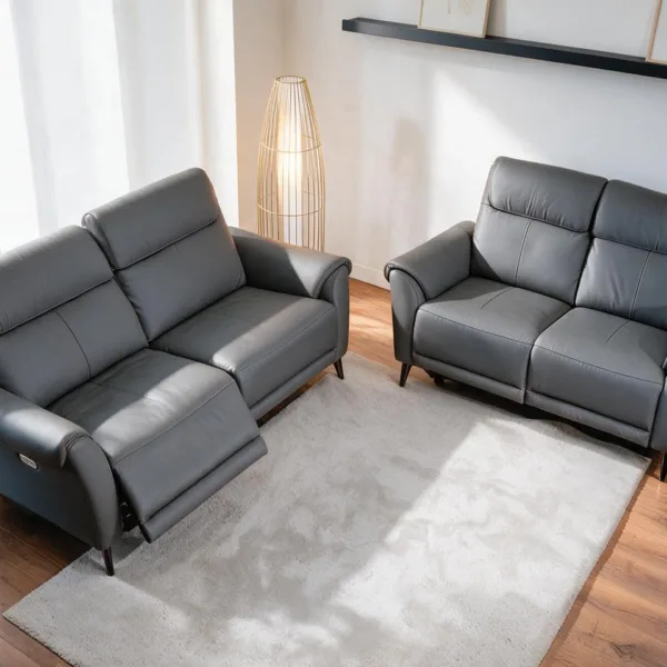 Recliner Sofa 3 with 1.5 mm half leather upholstery