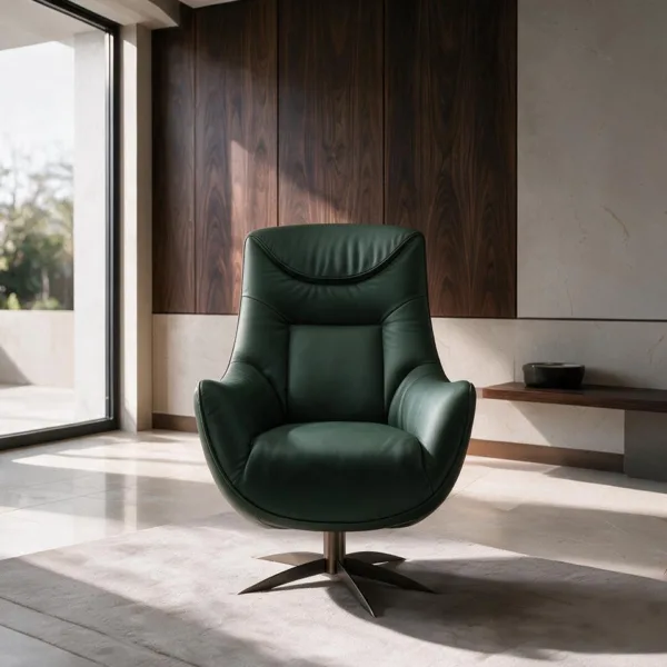 Premium relaxing chair with 1.5 mm half-leather upholstery